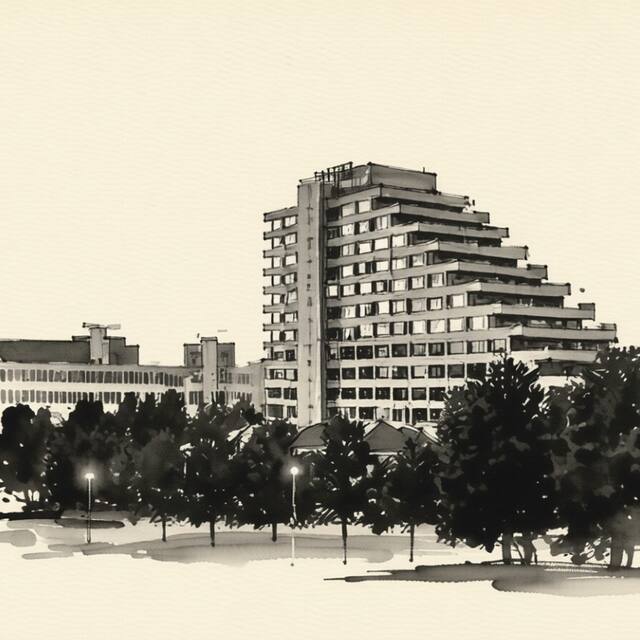 Ilustrační kresba: Hotel Cascade