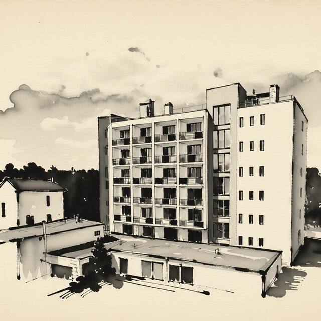 Ilustrační kresba: Hotel Marttel