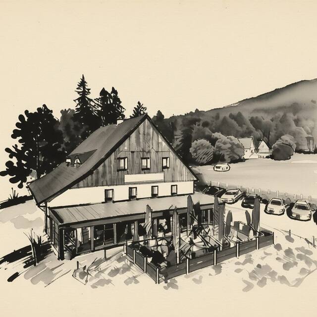 Ilustrační kresba: Penzion Neubauer