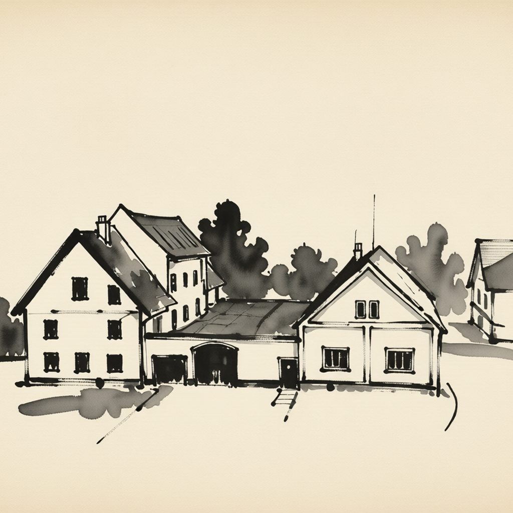 Ilustrační kresba: Penzion Kubešův mlýn