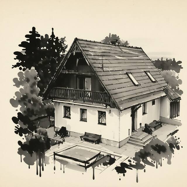Ilustrační kresba: Penzion Miloš
