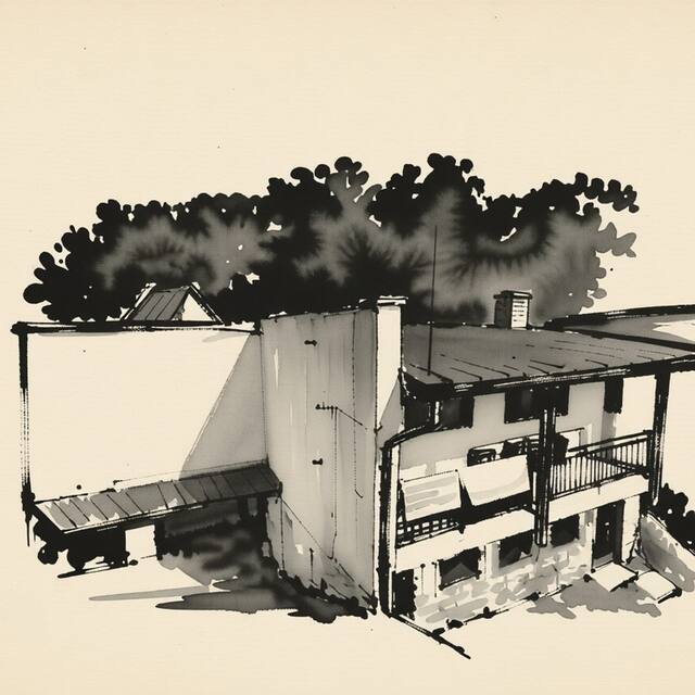 Ilustrační kresba: Penzion Naveta