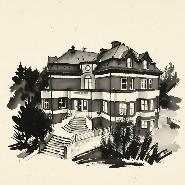 Ilustrační kresba: Hotel Villa