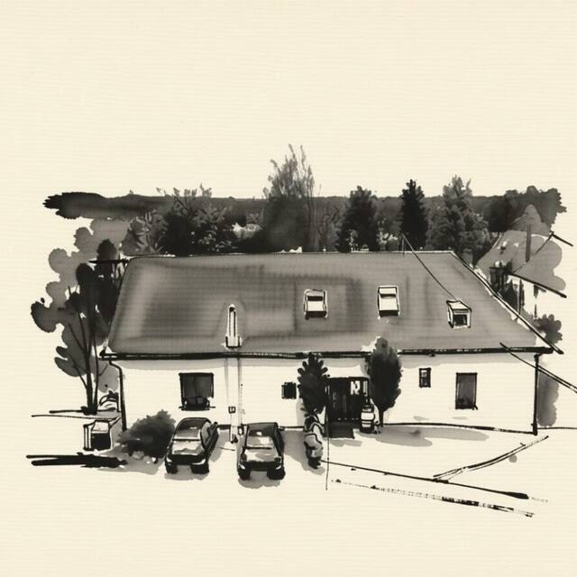 Ilustrační kresba: Penzion, Restaurace Jaro Věšín Brdy
