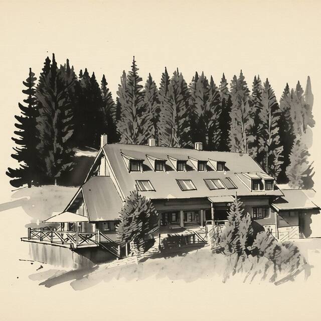 Ilustrační kresba: Hotel Vidly