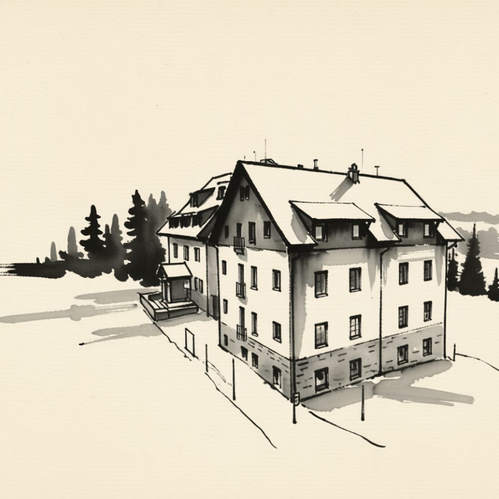 Ilustrační kresba: Penzion U Sněhulaka