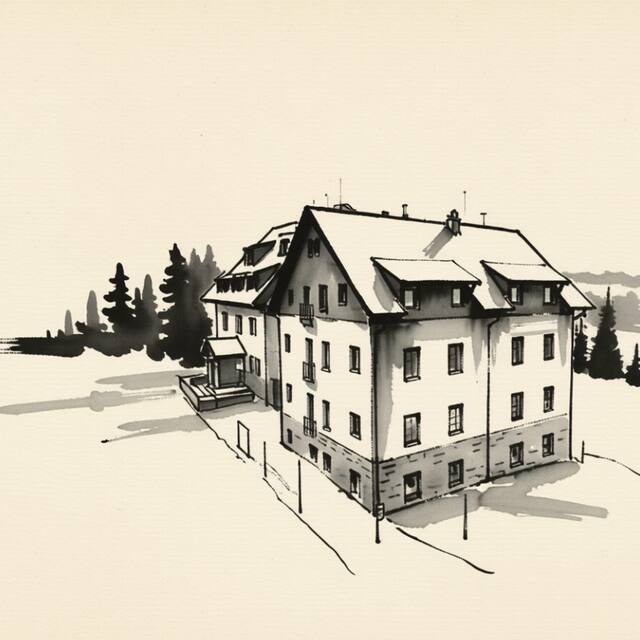 Ilustrační kresba: Penzion U Sněhulaka