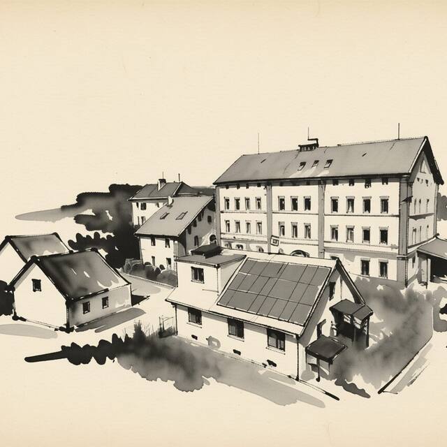 Ilustrační kresba: Penzion Pod Špejcharem