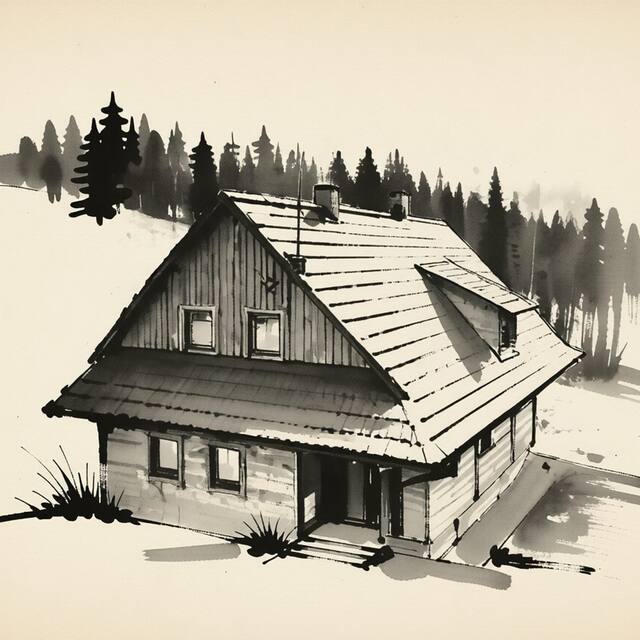 Ilustrační kresba: Dřevěnice Kobylská - Karolinka