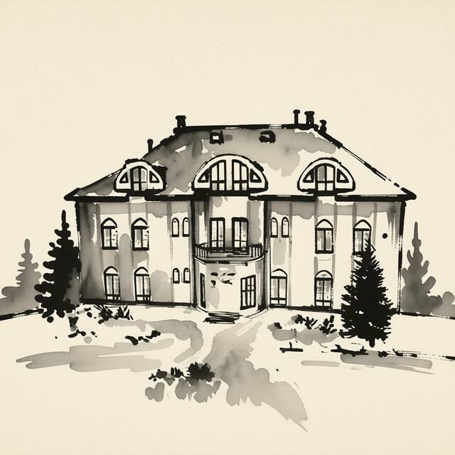 Ilustrační kresba: Lesní Hotel Peršlák