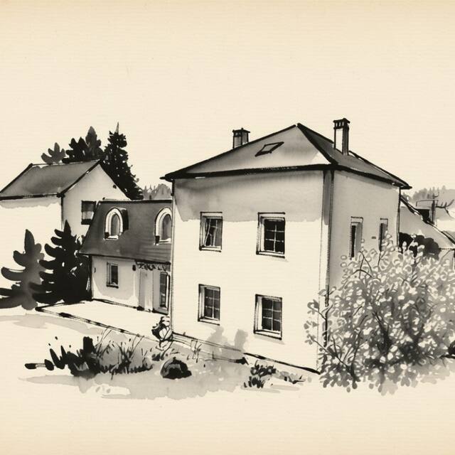 Ilustrační kresba: Penzion Vyhlídka