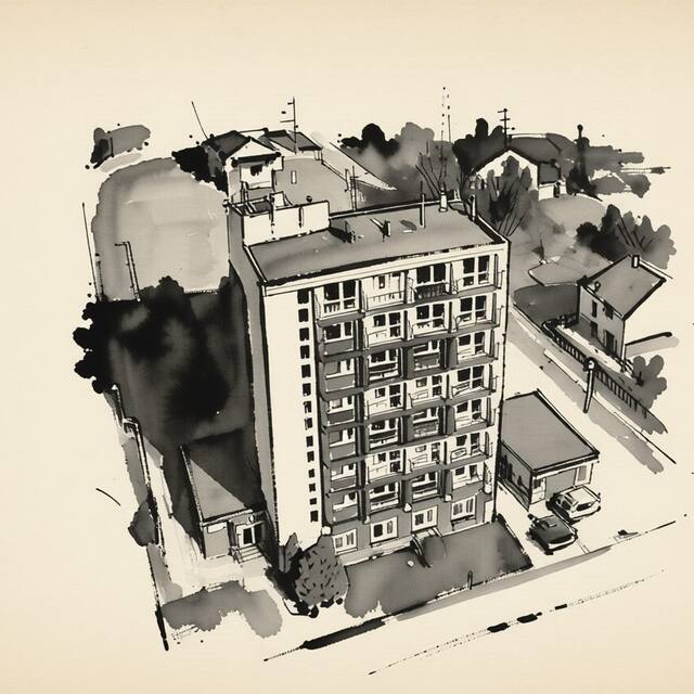 Ilustrační kresba: Hotel Opus