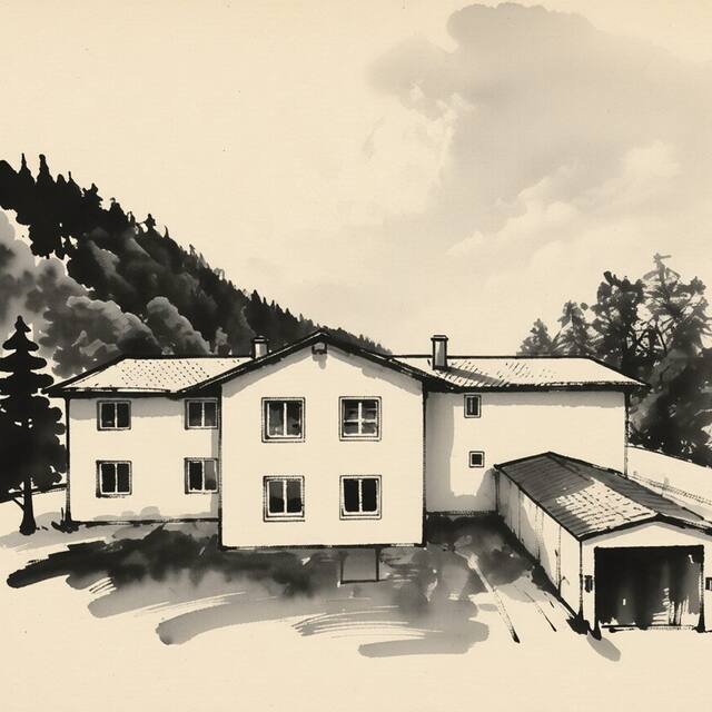 Ilustrační kresba: Penzion na hřišti