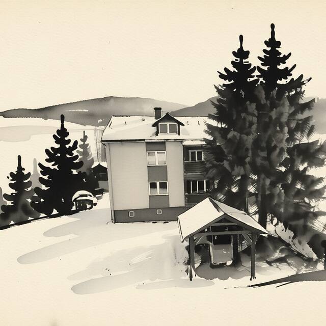 Ilustrační kresba: Apartmány Agátha