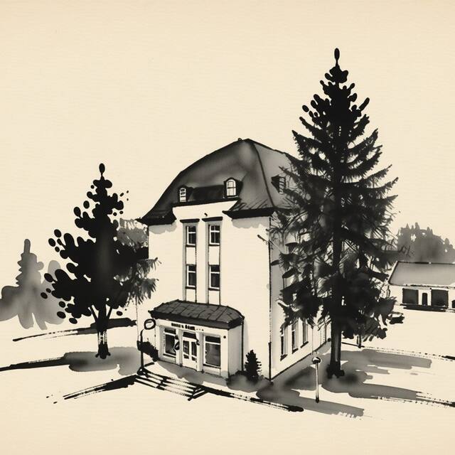 Ilustrační kresba: Grandhotel Nový Bor