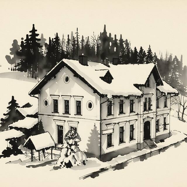 Ilustrační kresba: Restaurace a pension Na Buďárce