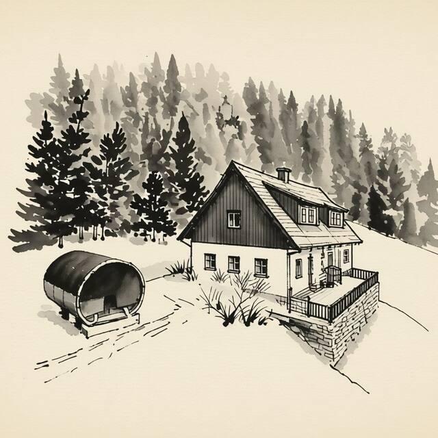 Ilustrační kresba: Chata Viktorka Malá Morávka