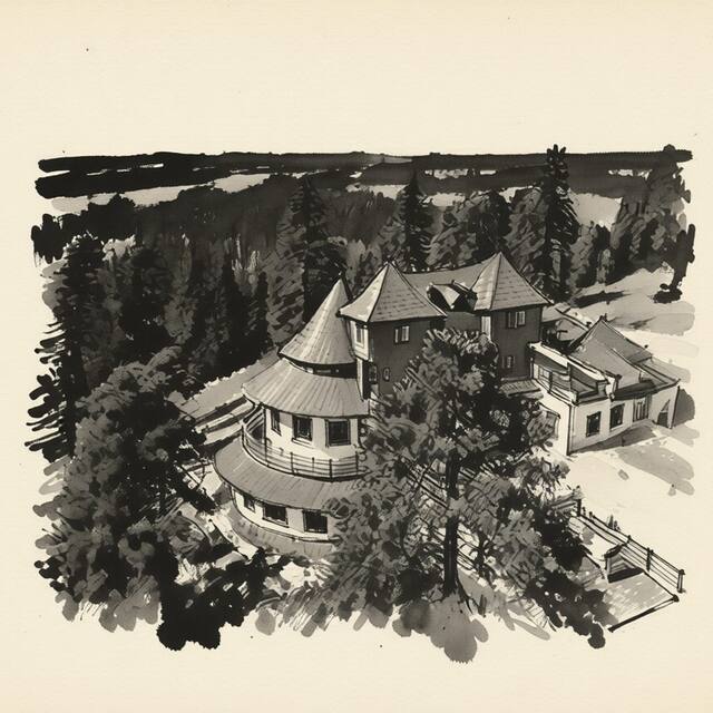 Ilustrační kresba: Hotel Vítkova Hora