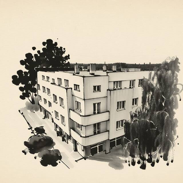 Ilustrační kresba: Skodova Apartments