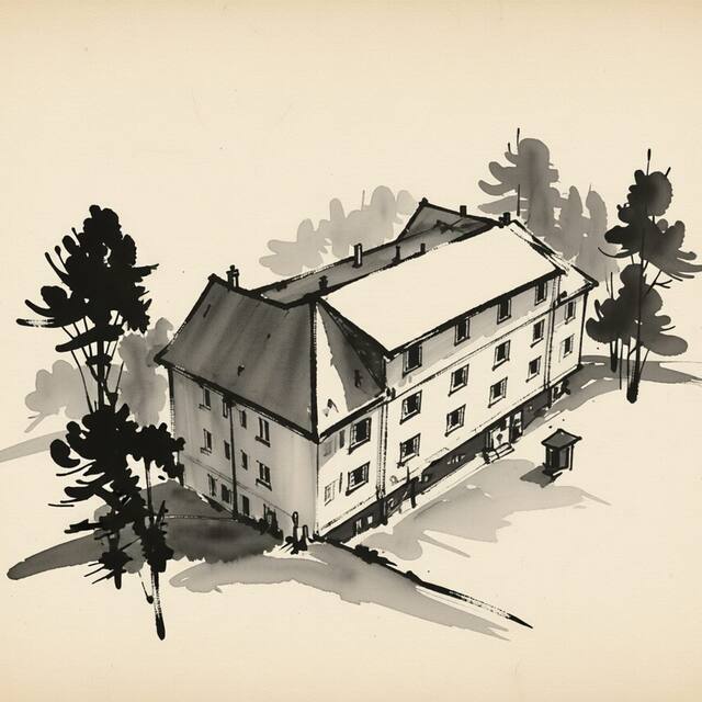 Ilustrační kresba: Sporthotel Můstek
