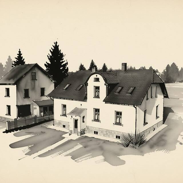 Ilustrační kresba: Apartmány Nové Hutě