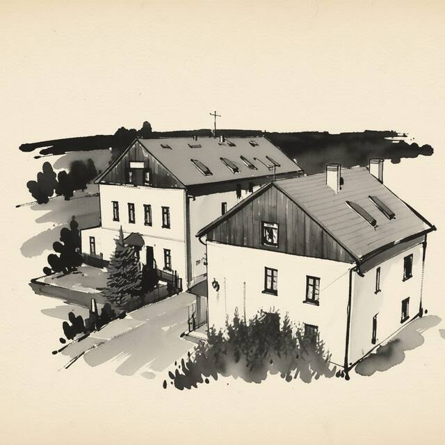 Ilustrační kresba: HOTEL Jef - Krčma u Rytíře