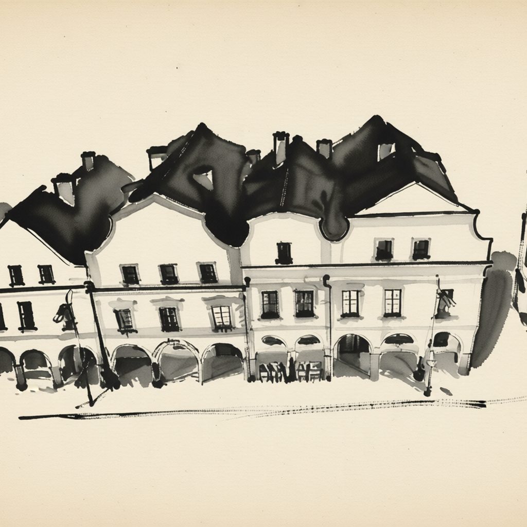 Ilustrační kresba: Hotel Zlatá hvězda