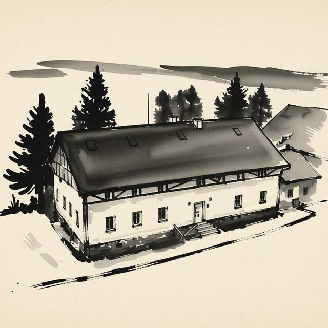 Ilustrační kresba: Penzion Pod Liščími Kameny