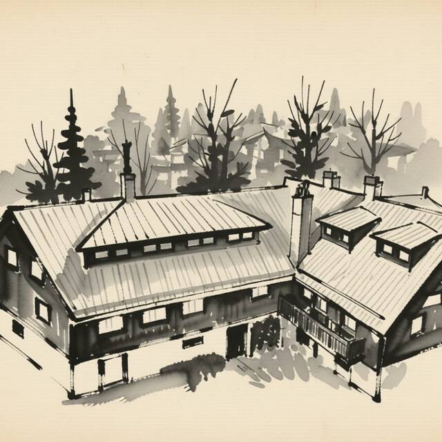Ilustrační kresba: Penzion Hájenka