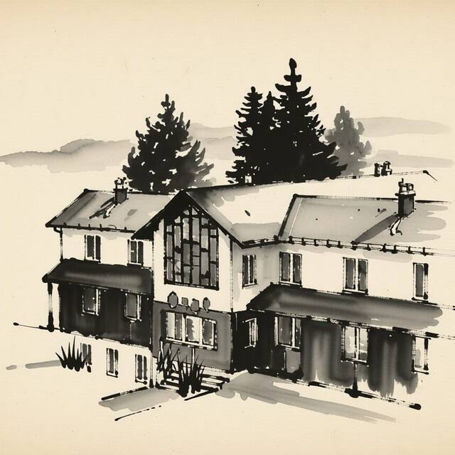Ilustrační kresba: Hotel Harrachov Inn