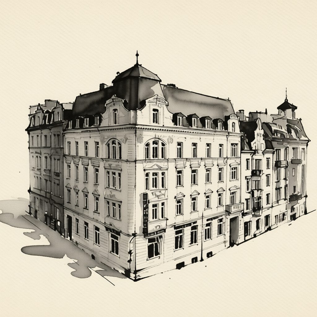 Ilustrační kresba: Hotel Adria