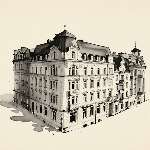 Ilustrační kresba: Hotel Adria