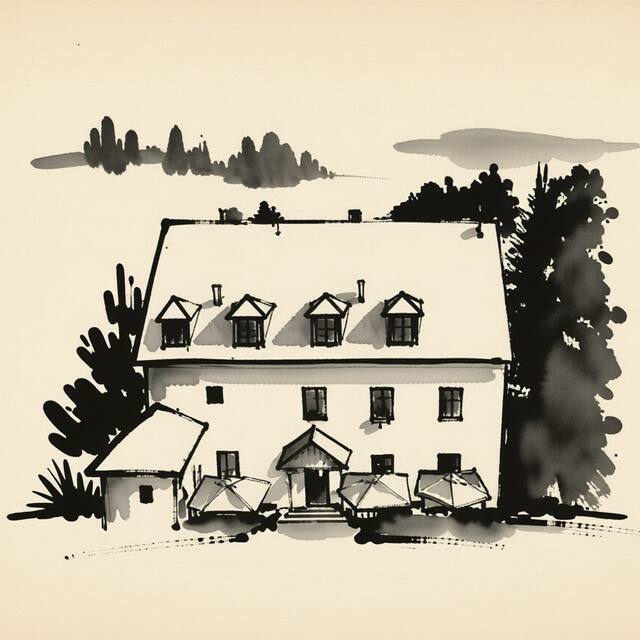 Ilustrační kresba: Farma Zababeč - penzion