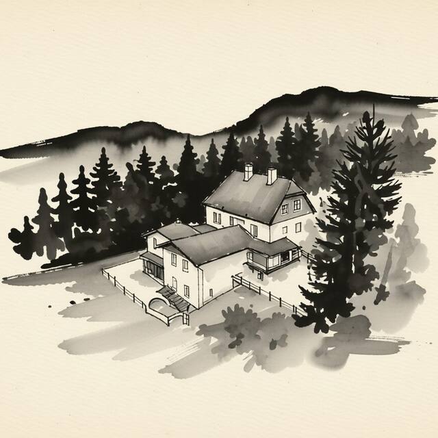 Ilustrační kresba: Penzion Nová Huť