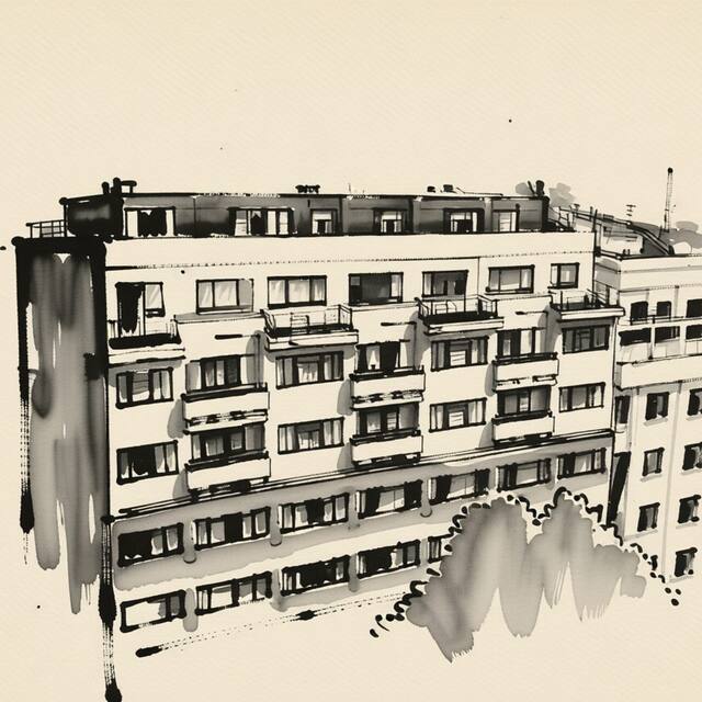 Ilustrační kresba: Majestic Plaza Hotel Prague