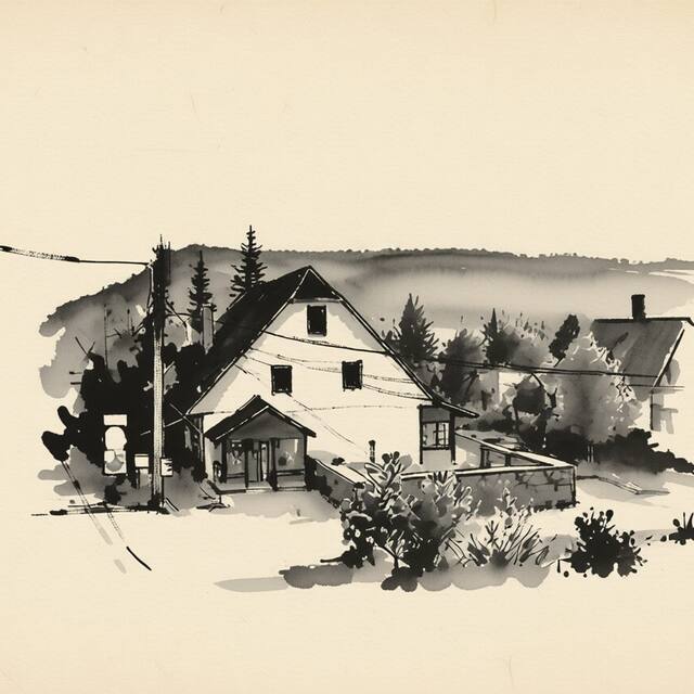 Ilustrační kresba: Penzion a kemp Mlýn