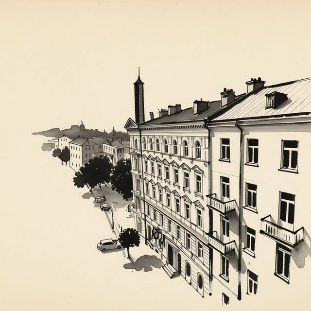 Ilustrační kresba: Hotel Assenzio Prague