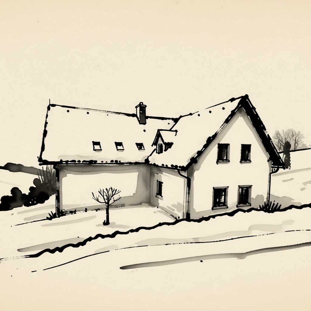Ilustrační kresba: Selský dvůr 2