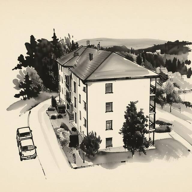 Ilustrační kresba: Apartmánek U lanovky