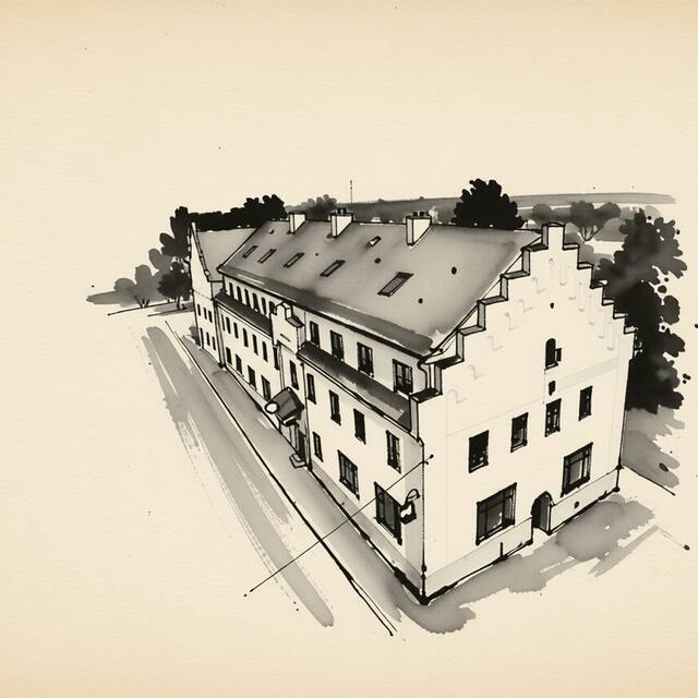 Ilustrační kresba: Hotel Zlatá Hvězda