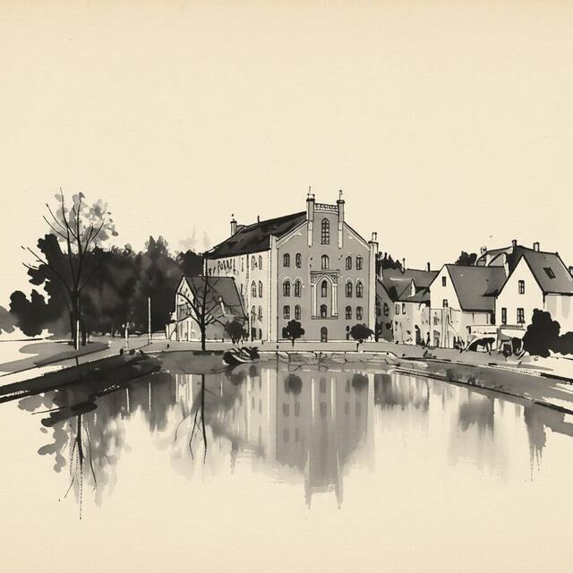Ilustrační kresba: Hotel Budweis