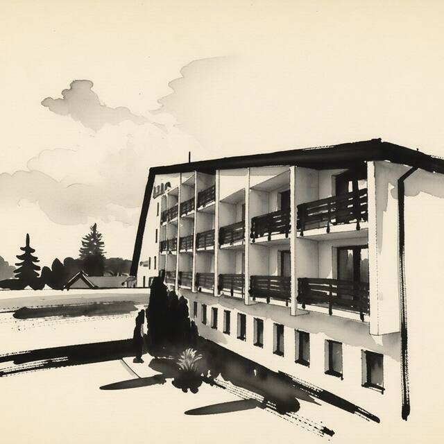 Ilustrační kresba: Hotel Bitov