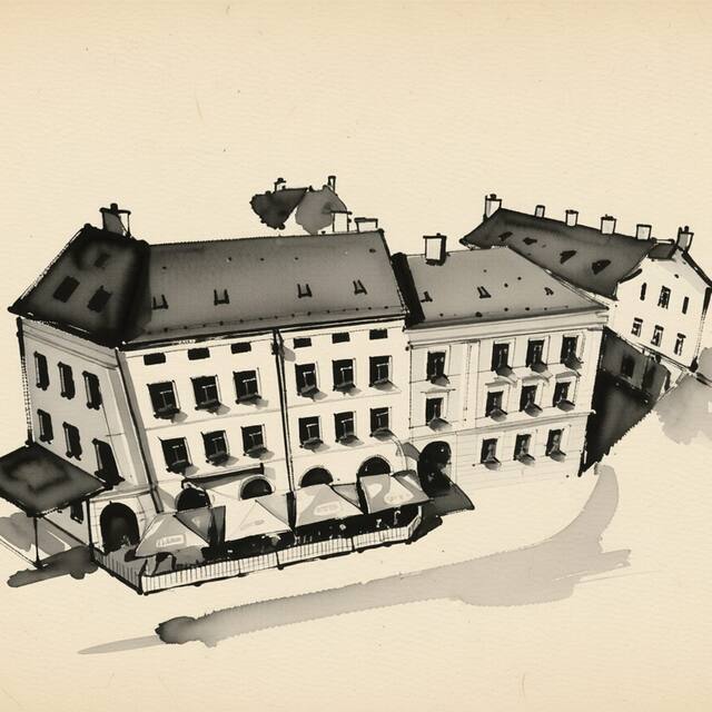 Ilustrační kresba: Hotel Praha