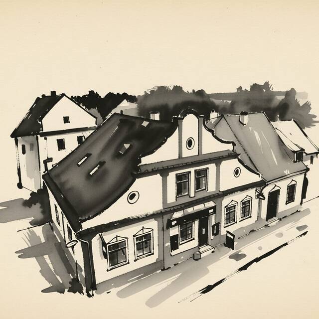 Ilustrační kresba: Ubytování - Na Staré Poště