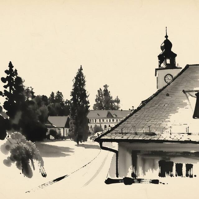 Ilustrační kresba: Lázeňský hotel Eliška