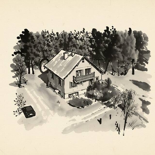 Ilustrační kresba: Chata Alpina