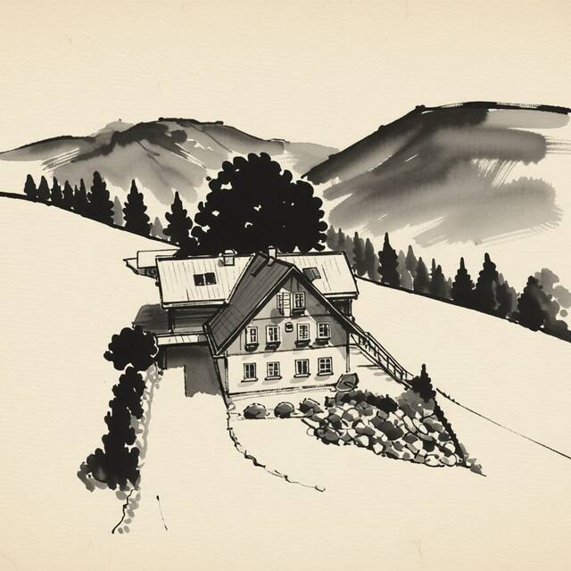 Ilustrační kresba: Pension Slunečnice & Panorama Restaurant Farma