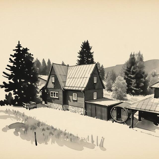 Ilustrační kresba: Apartmán Zlatá Vyhlídka