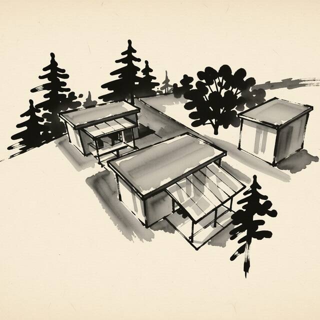 Ilustrační kresba: Camping Rožnov
