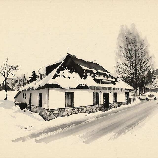 Ilustrační kresba: Penzion u Hajneho Bedricha